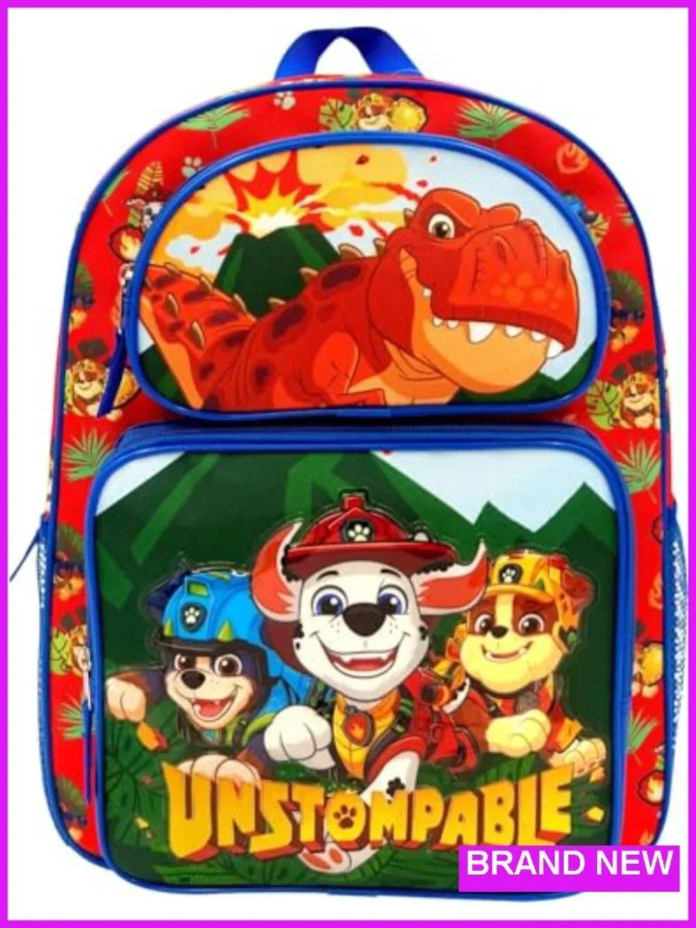 Kids Paw Patrol Dino Movie Cargo Backpack 16in Polyester School Bag